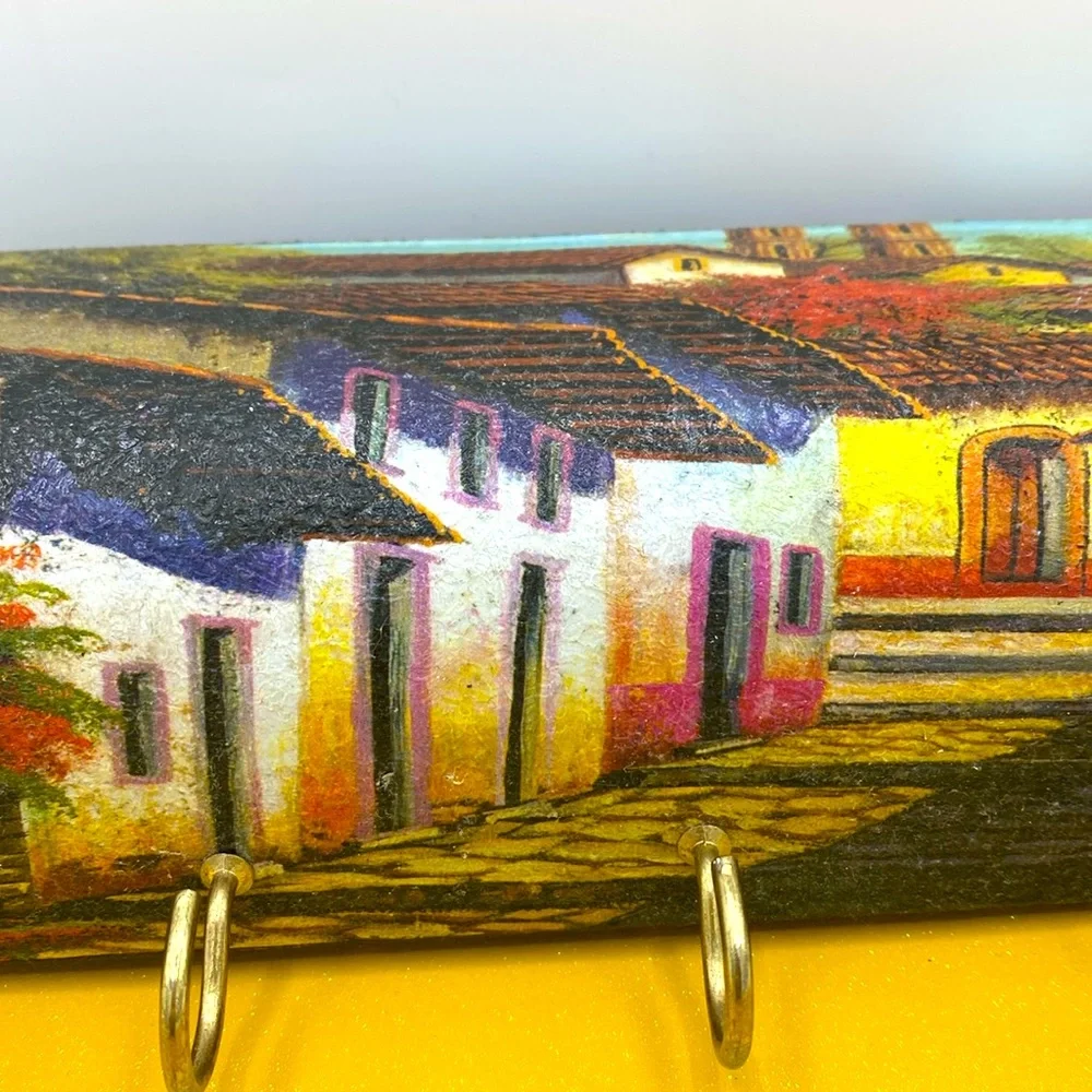 Puerto Vallarta Jalisco Mexican Pottery Hand Painted Wall Hook Holder By Kora T